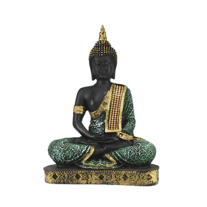 eCraftIndia Green Meditating Buddha Decorative Showpiece - 24 cm